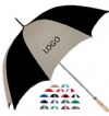 Golf umbrella with metal shaft and wood handle