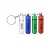 Aluminum pill holder and keychain.
